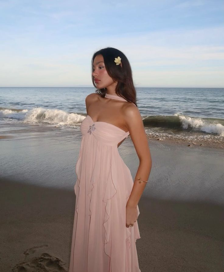 Collins: Ruffle Strapless Maxi Dress