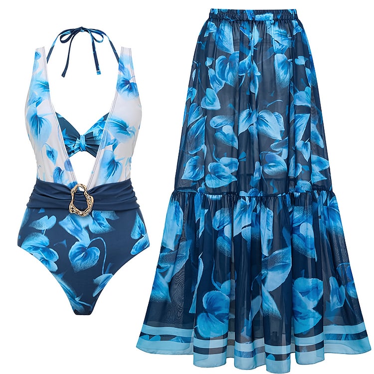 Vita Di Palma™ | Printed Bikini Onepiece Swimsuit Swimsuit Set