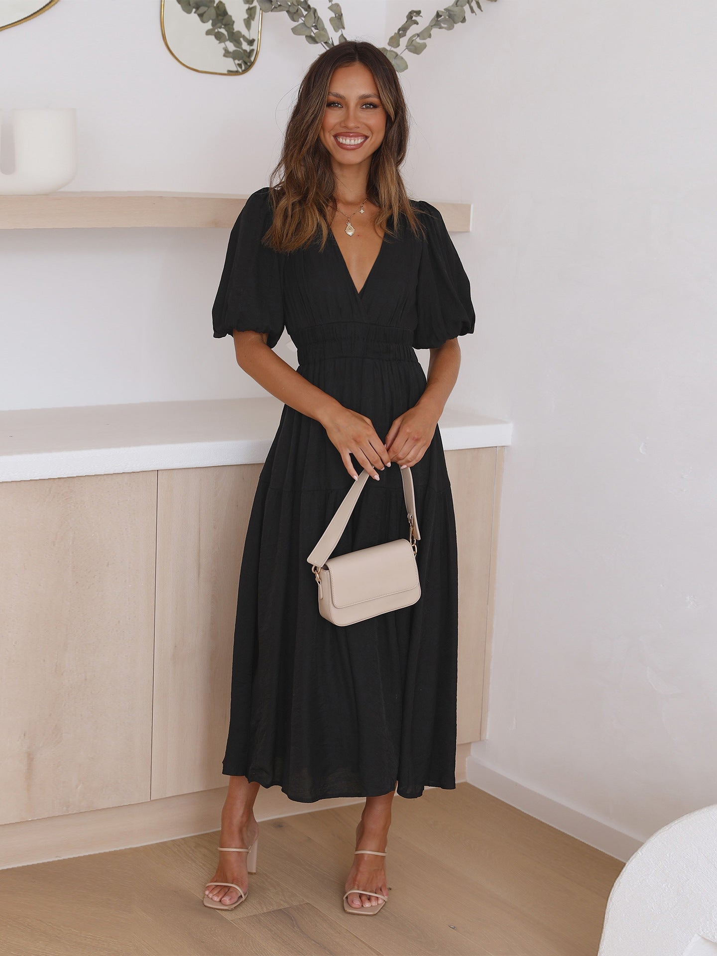 Bethany: Puff Sleeves Dress