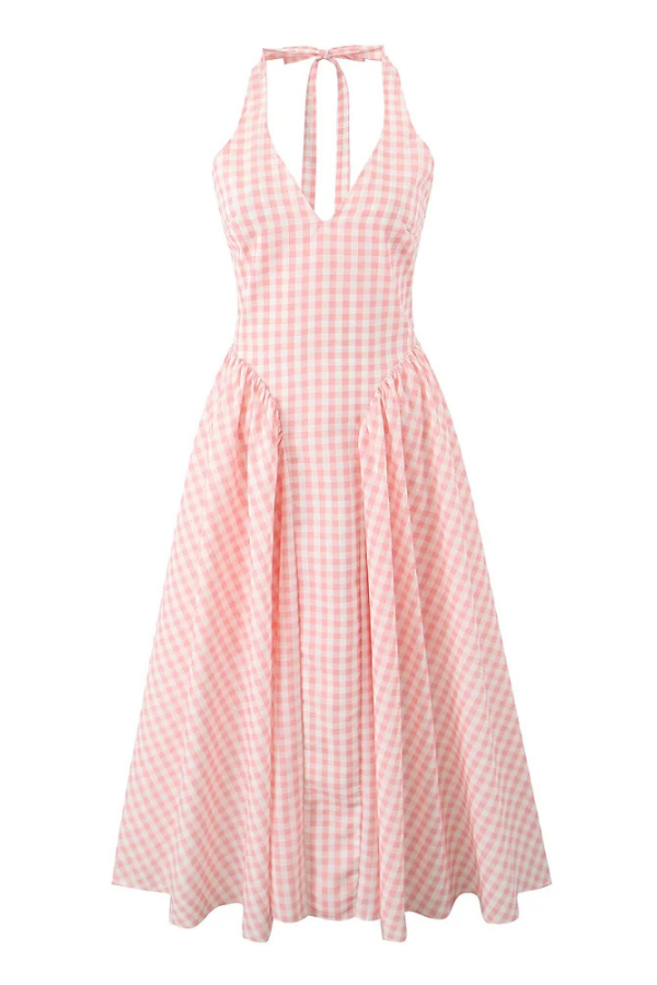 Romina: Plaid Print Midi Dress