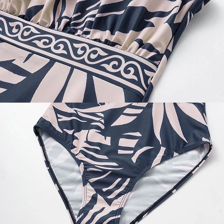 Vita Di Palma™ | V Neck Printed Swimsuit Set