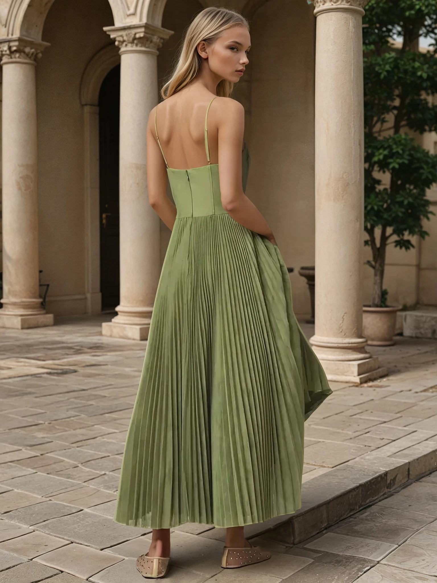 Hayley: Bustier Sleeveless Midi Dress