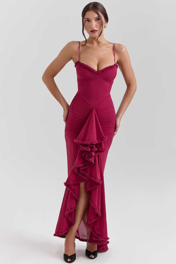 Ruby: Charming Ruffled Gown