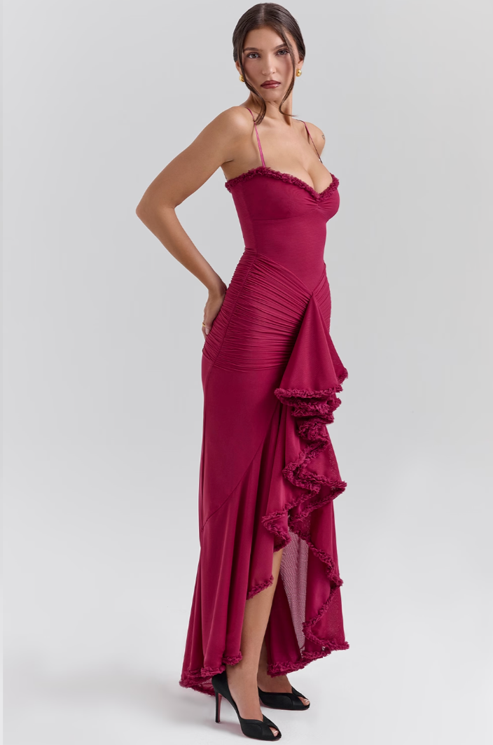 Ruby: Charming Ruffled Gown