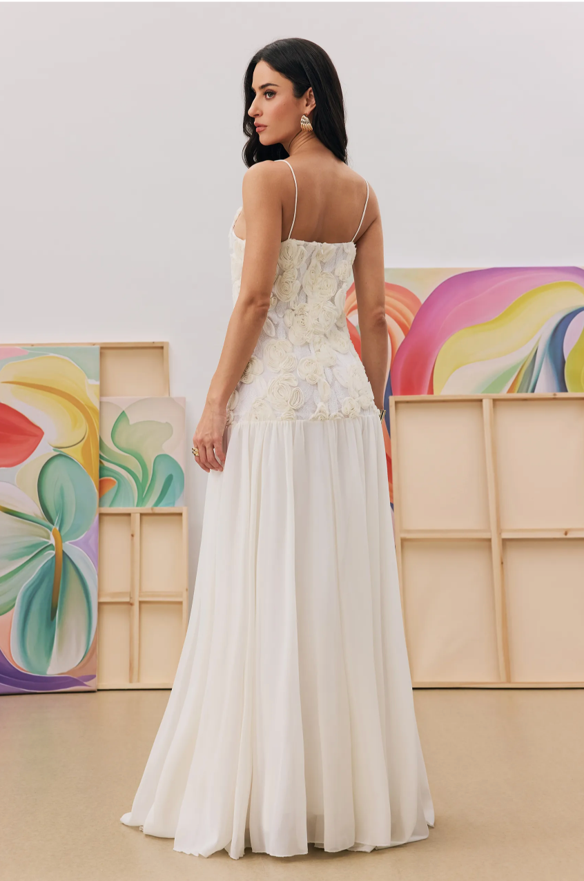 Myra: Floral Backless Maxi Dress