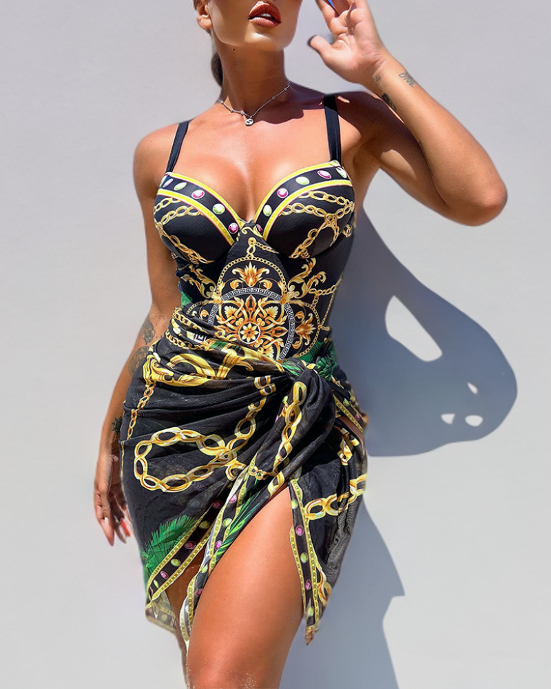 Vita Di Palma™ | Marie Push-Up Swimsuit with Beach Skirt