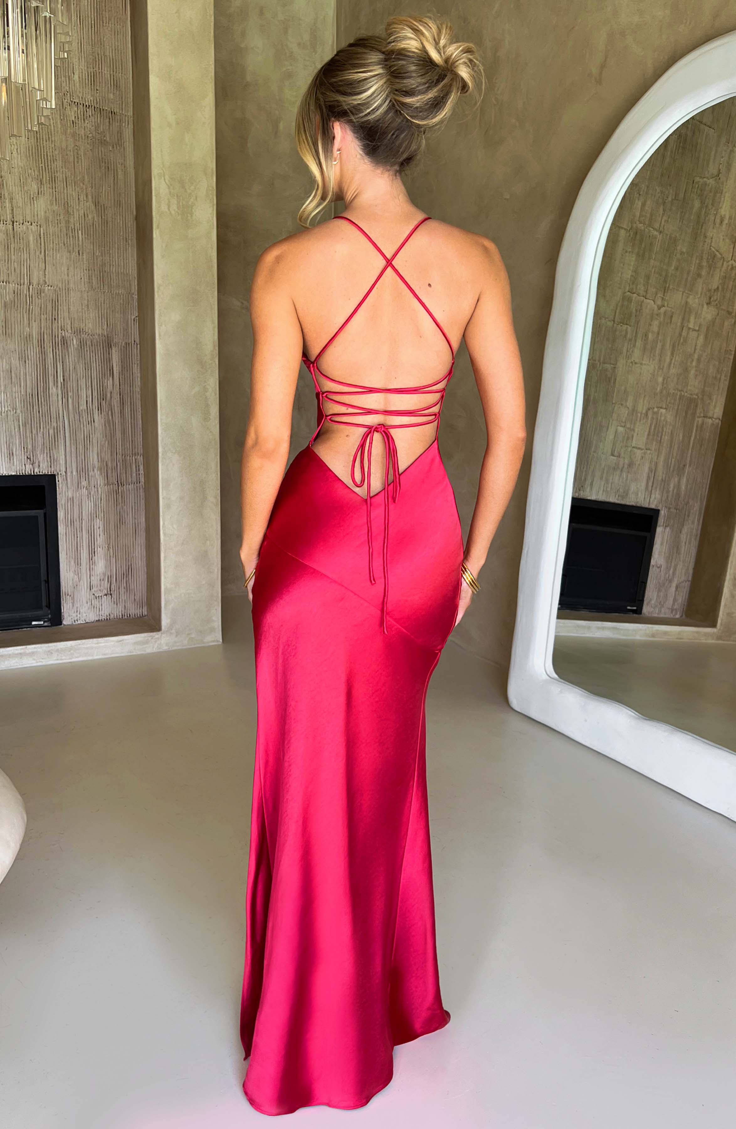 Natalie: Satin Maxi Dress