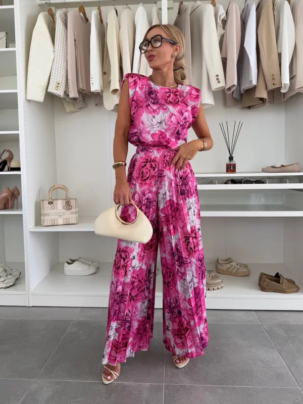 Maruja | Elegant Top & Pleated Pants Set