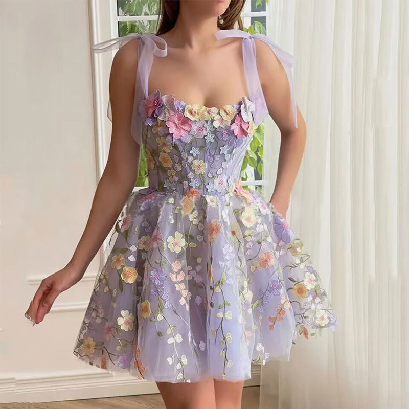 Vita Di Palma™ | Embroidery Floral Corset Dress