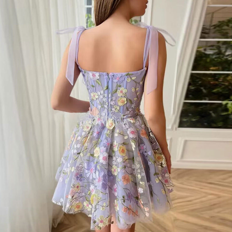 Vita Di Palma™ | Embroidery Floral Corset Dress