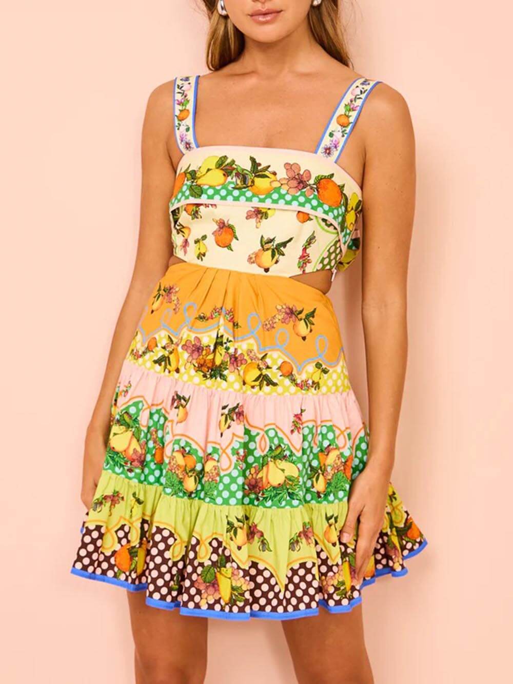 Vita Di Palma™ | Summer Multi Color Lemon Mini Dress