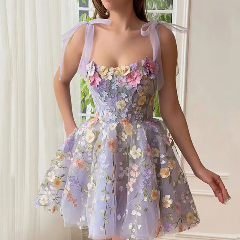 Vita Di Palma™ | Embroidery Floral Corset Dress