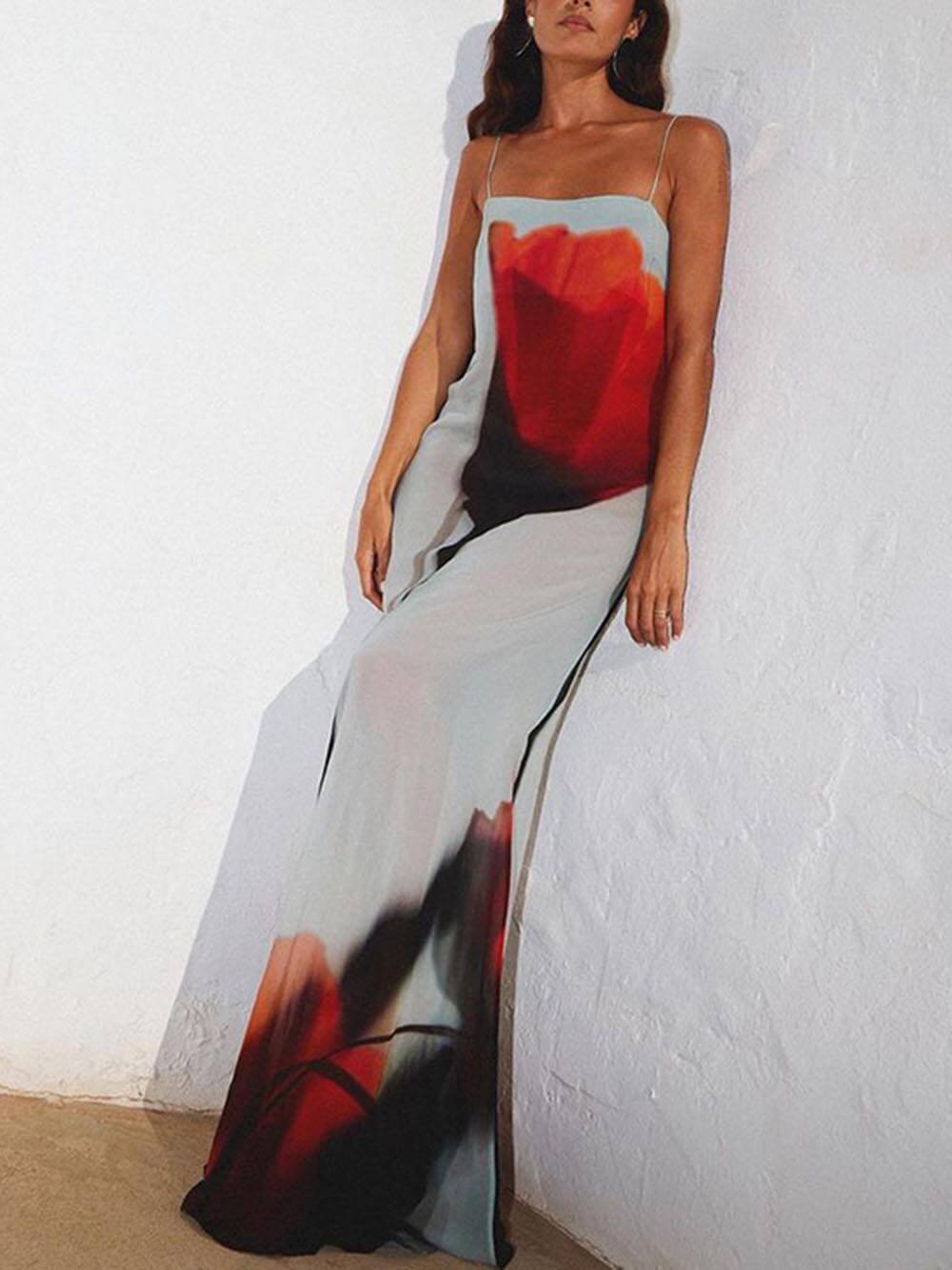 Vita Di Palma™ | Vacation Abstract Tulip Maxi Dress