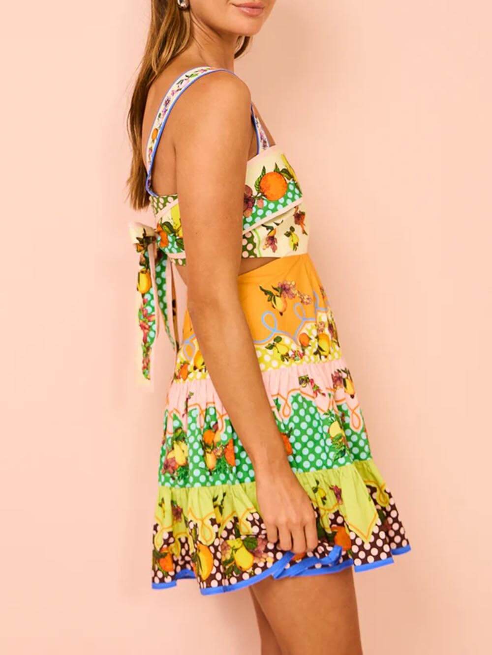 Vita Di Palma™ | Summer Multi Color Lemon Mini Dress