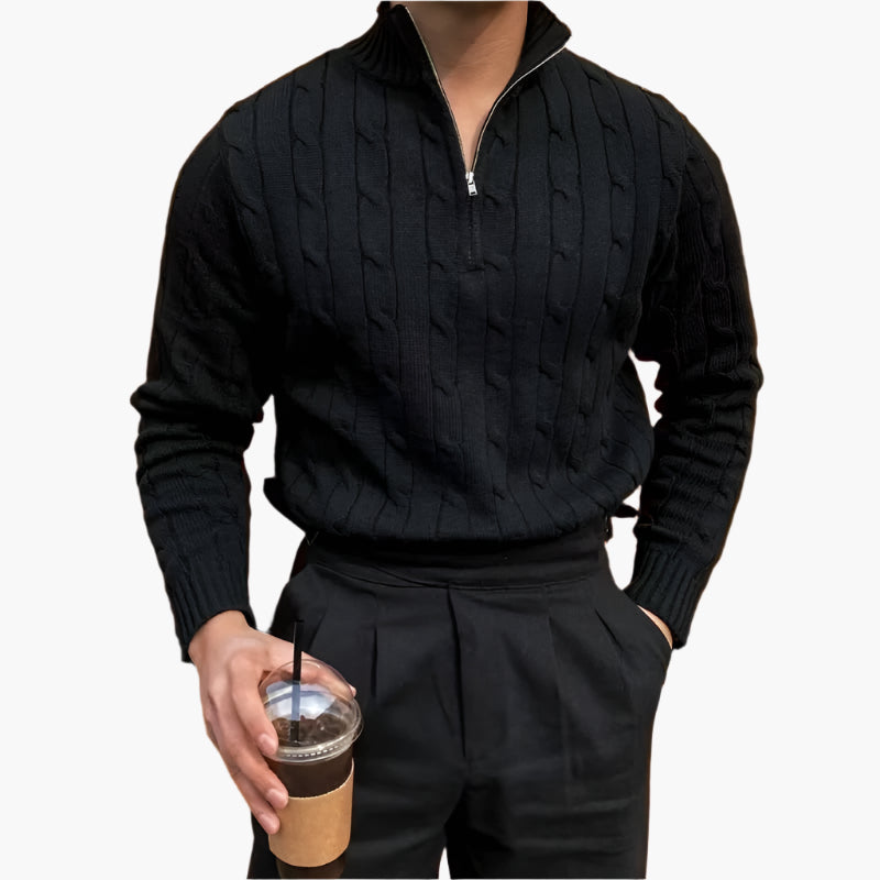 Vita Di Palma™ | Cable Half Zip Sweater