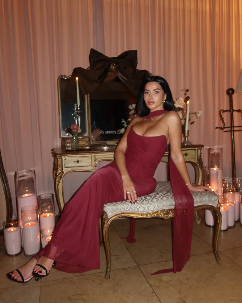 Aniyah: Strapless Bodycon Maxi Dress