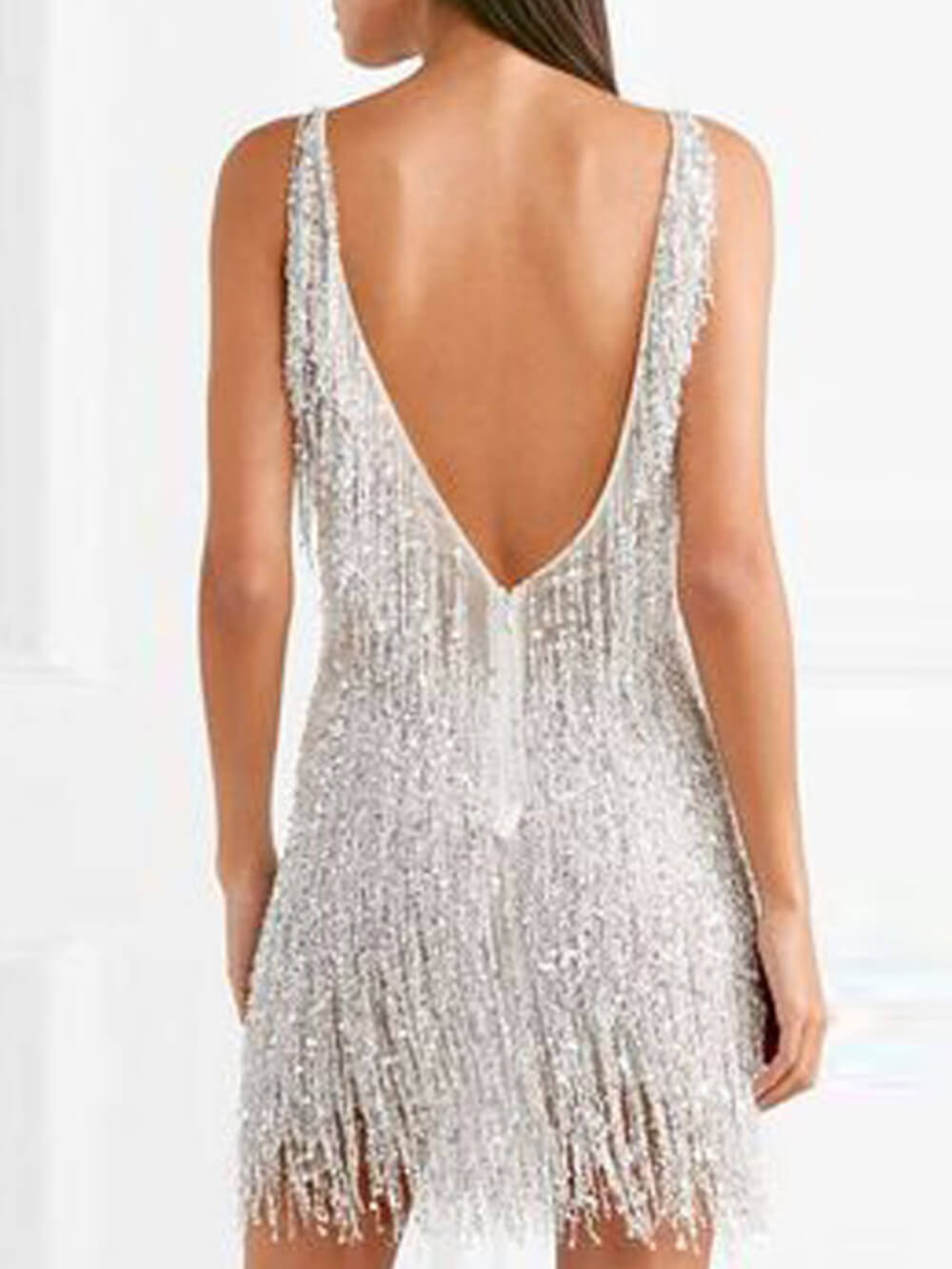 Vita Di Palma™ | Sexy Fringed V-Neck Slim Mini Dress