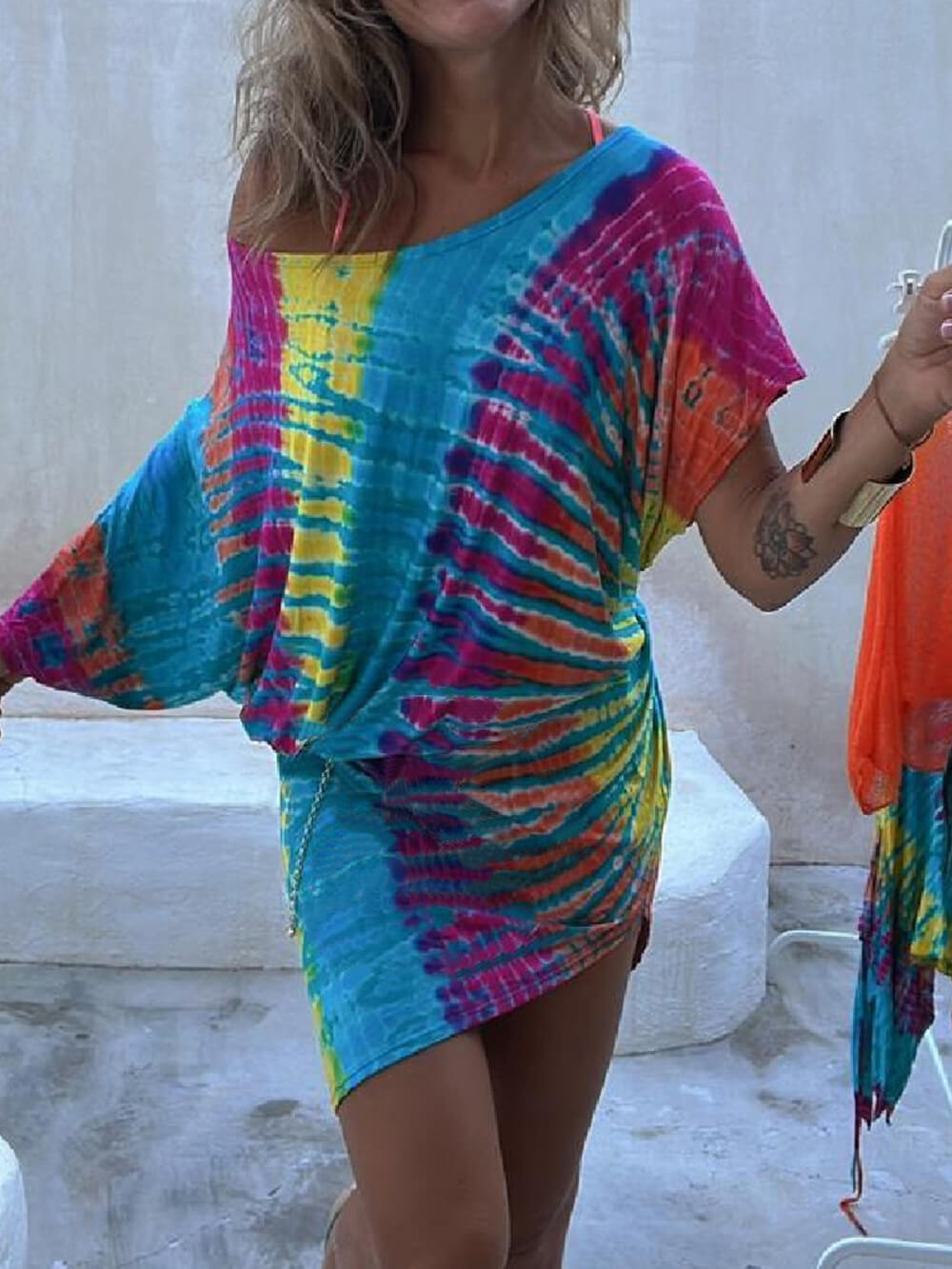 Vita Di Palma™ | Tie-Dye Crew Neck Mini Dress