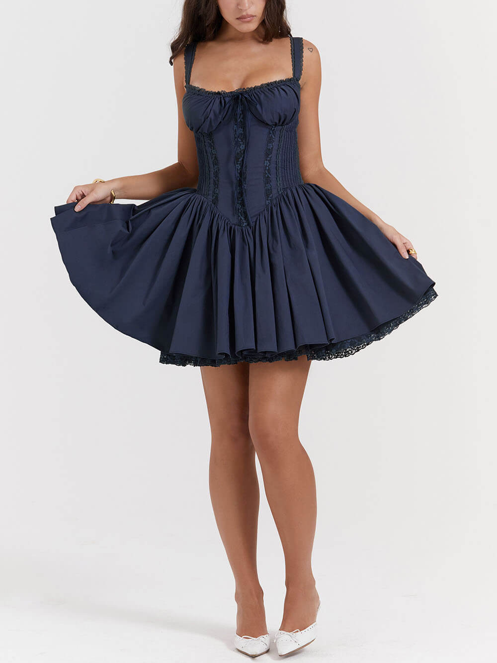 Vita Di Palma™ | French Navy Corset Mini Dress