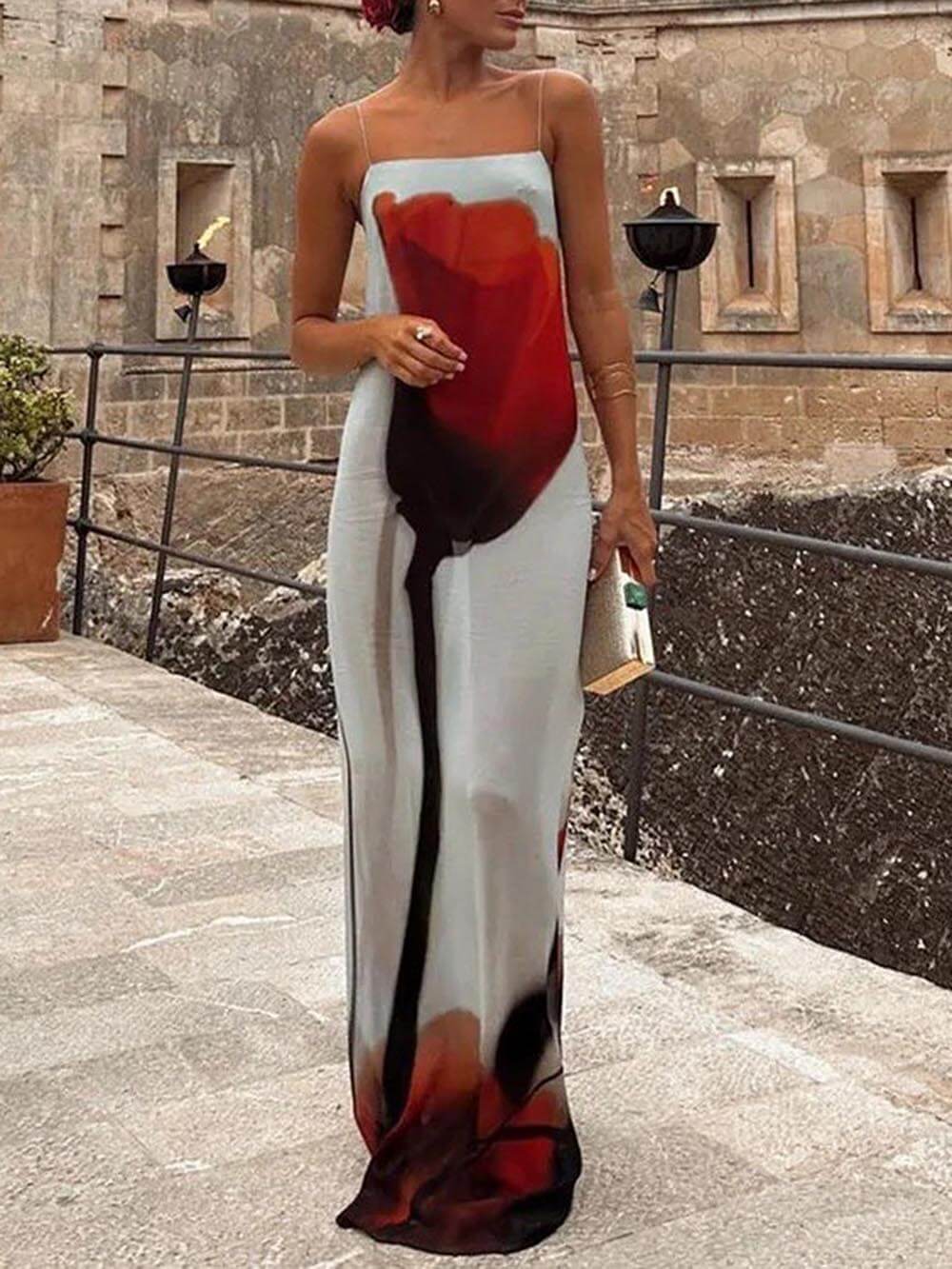 Vita Di Palma™ | Vacation Abstract Tulip Maxi Dress