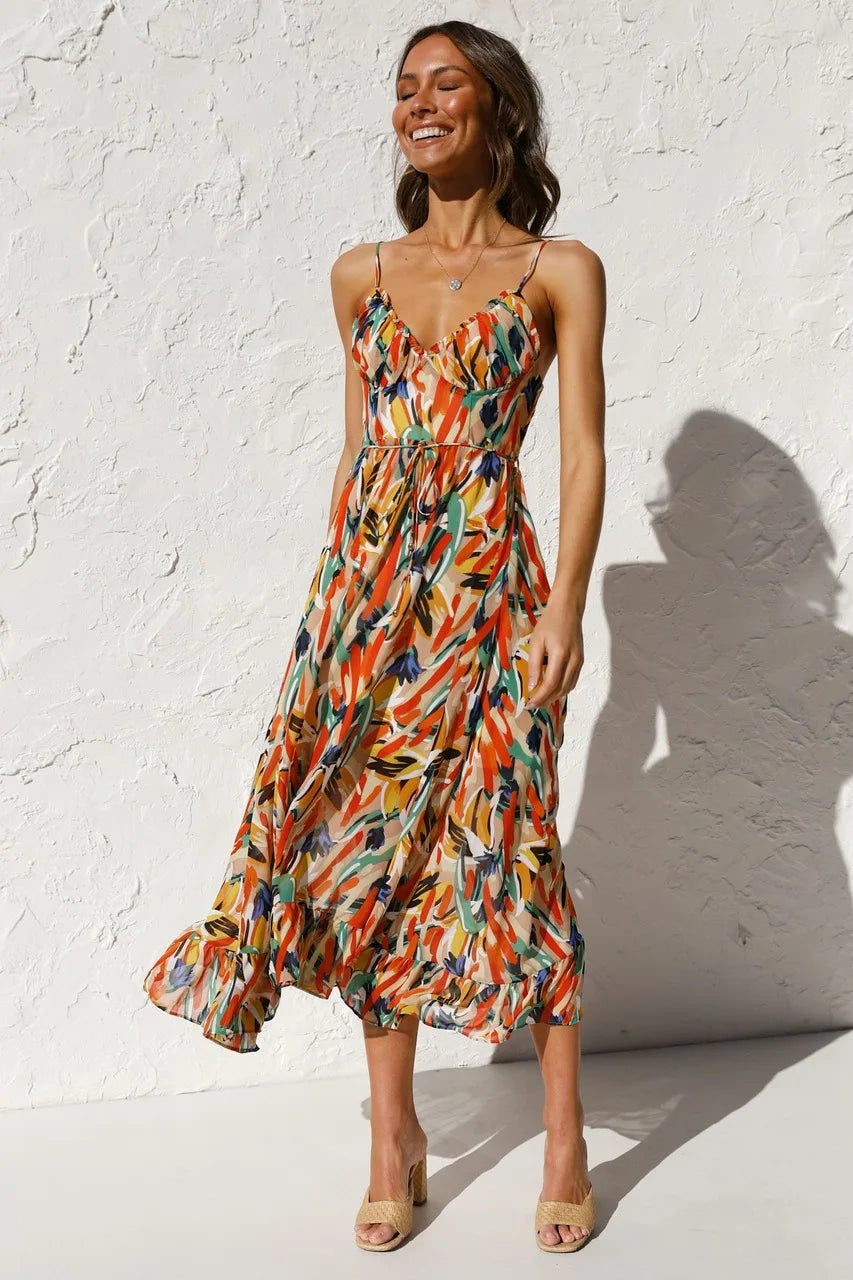 Sophia | Colourful Midi Dress