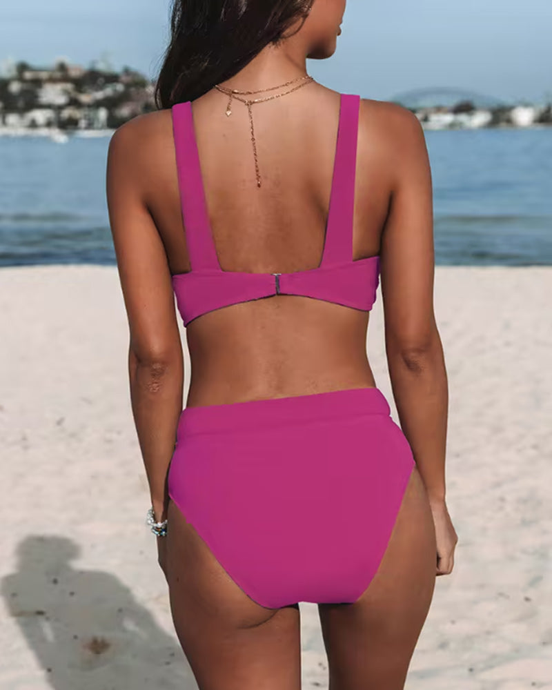 Vita Di Palma™ | Solid V-Neck Bikini