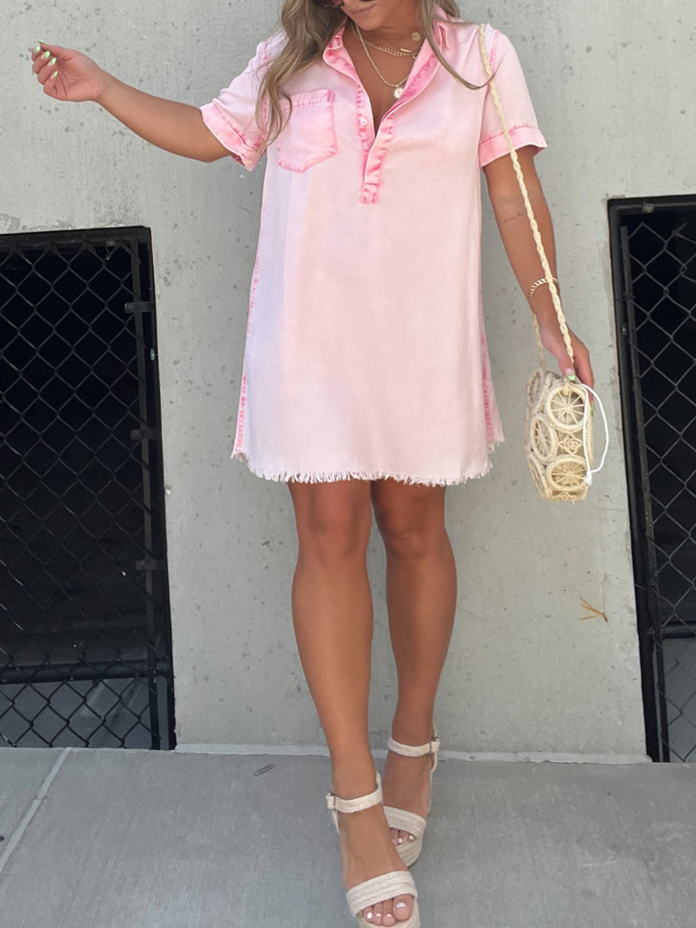 Vita Di Palma™ | Happy Endings Tencel Shirt Dress Pink