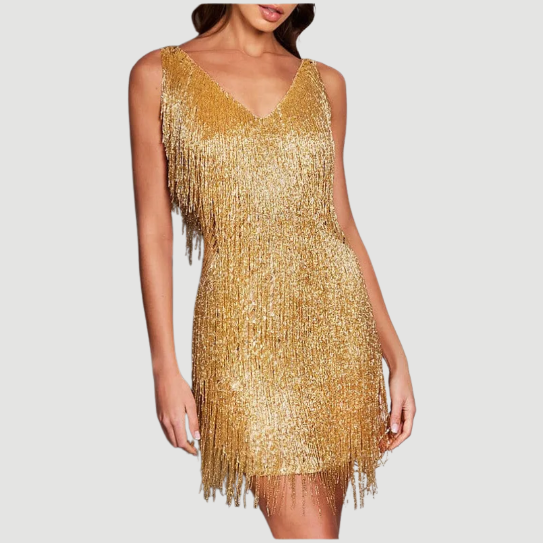 Malia: Playful Embellished Dress | White