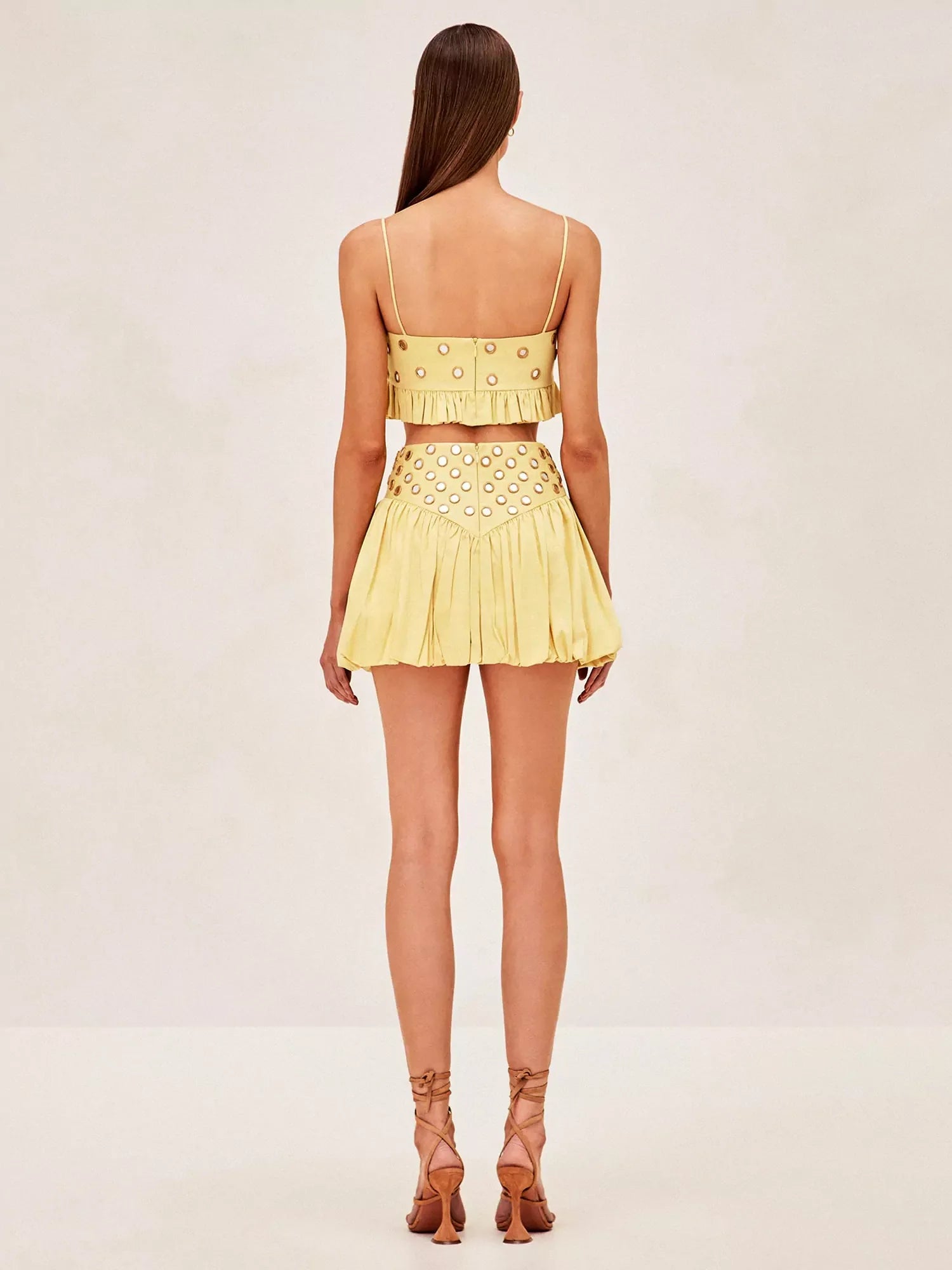 Vita Di Palma™ | Luminous Allure Mirror Skirt Set