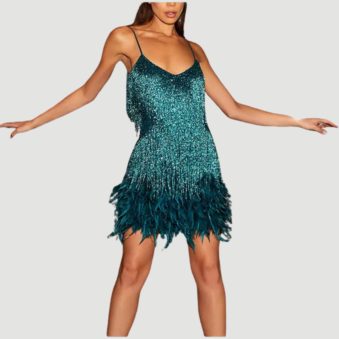 Malia: Playful Embellished Dress | White