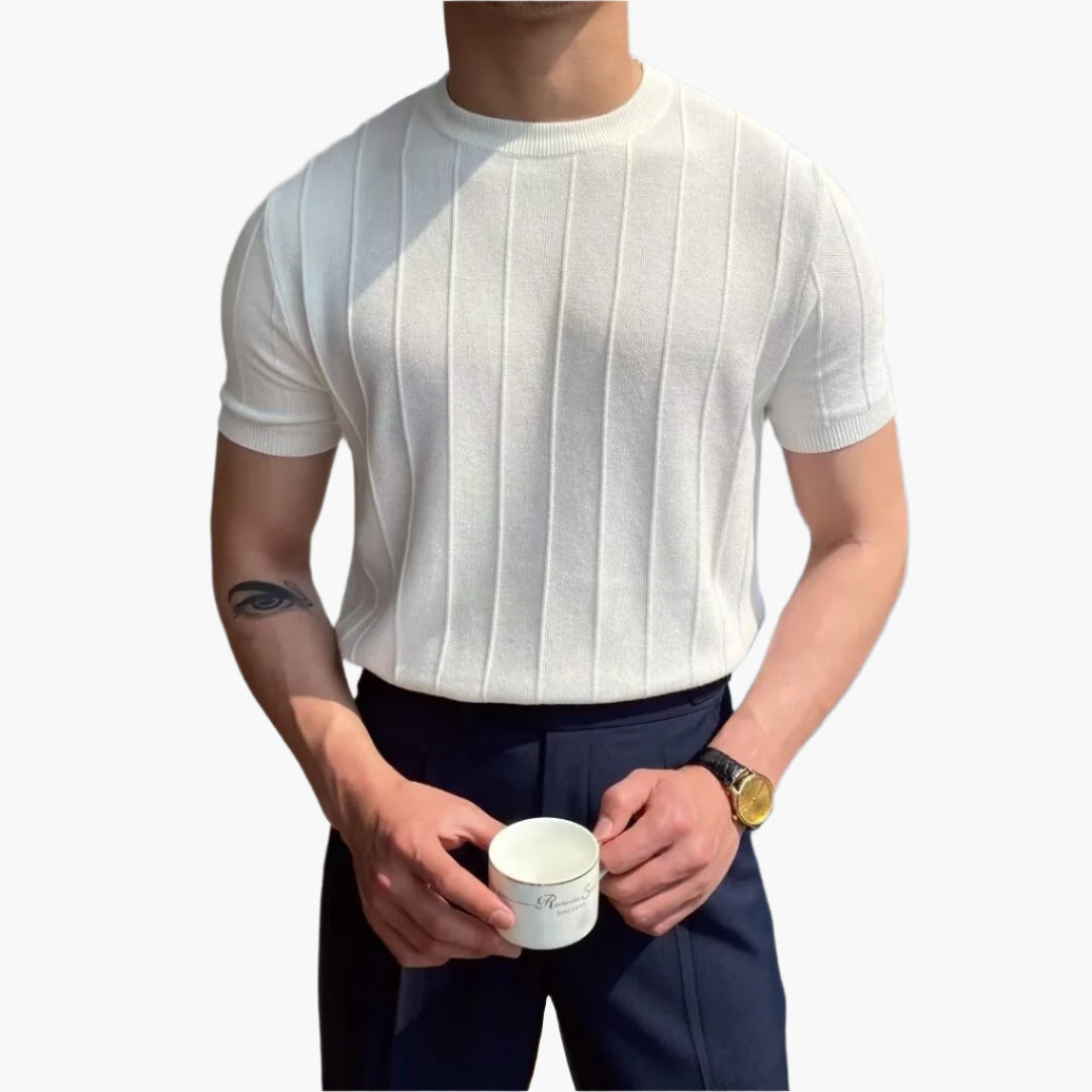 Vita Di Palma™ | Solid Striped Knitted T-Shirt