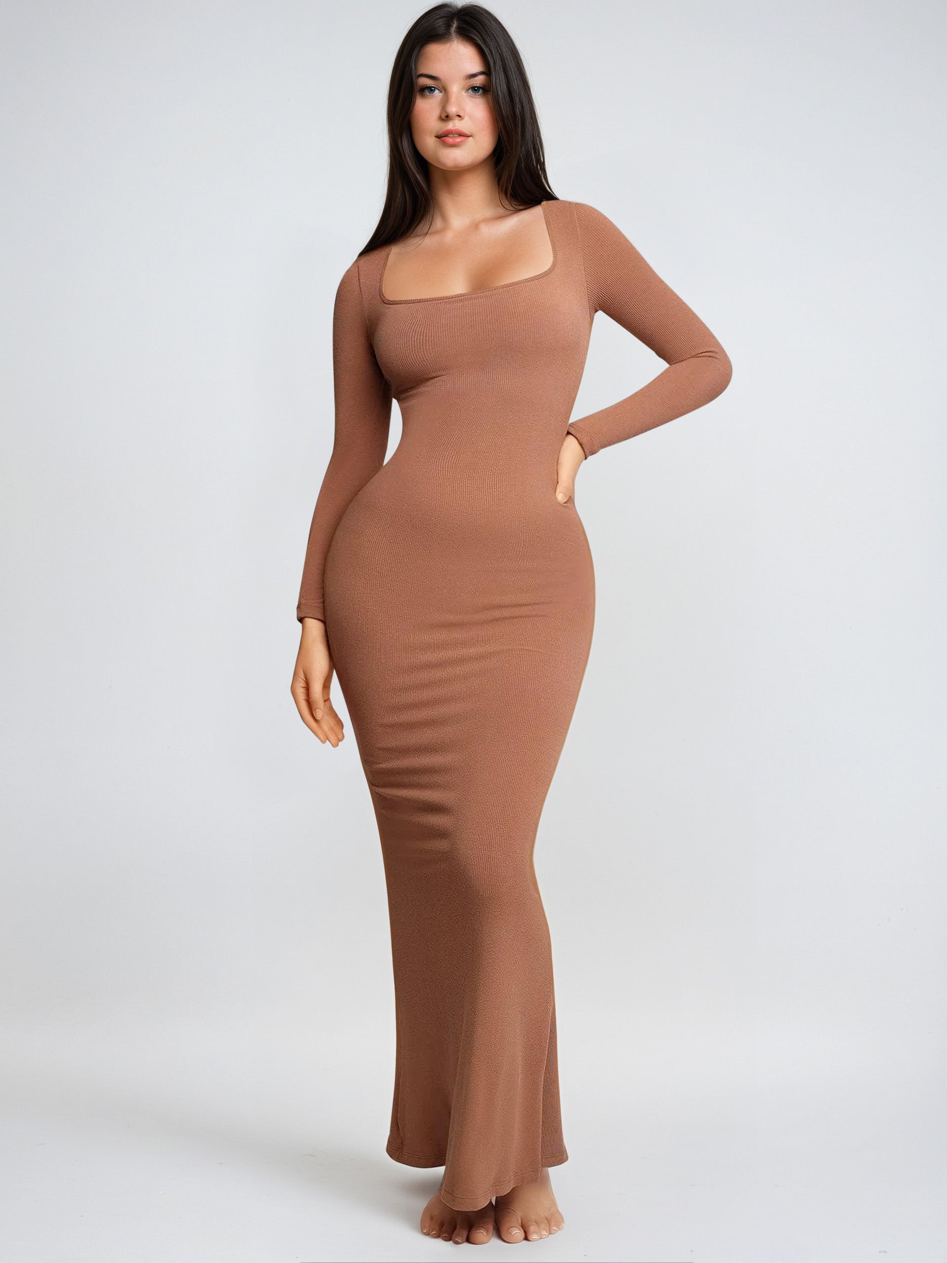 Vita Di Palma™ | Long Sleeve Maxi Shapewear Dress