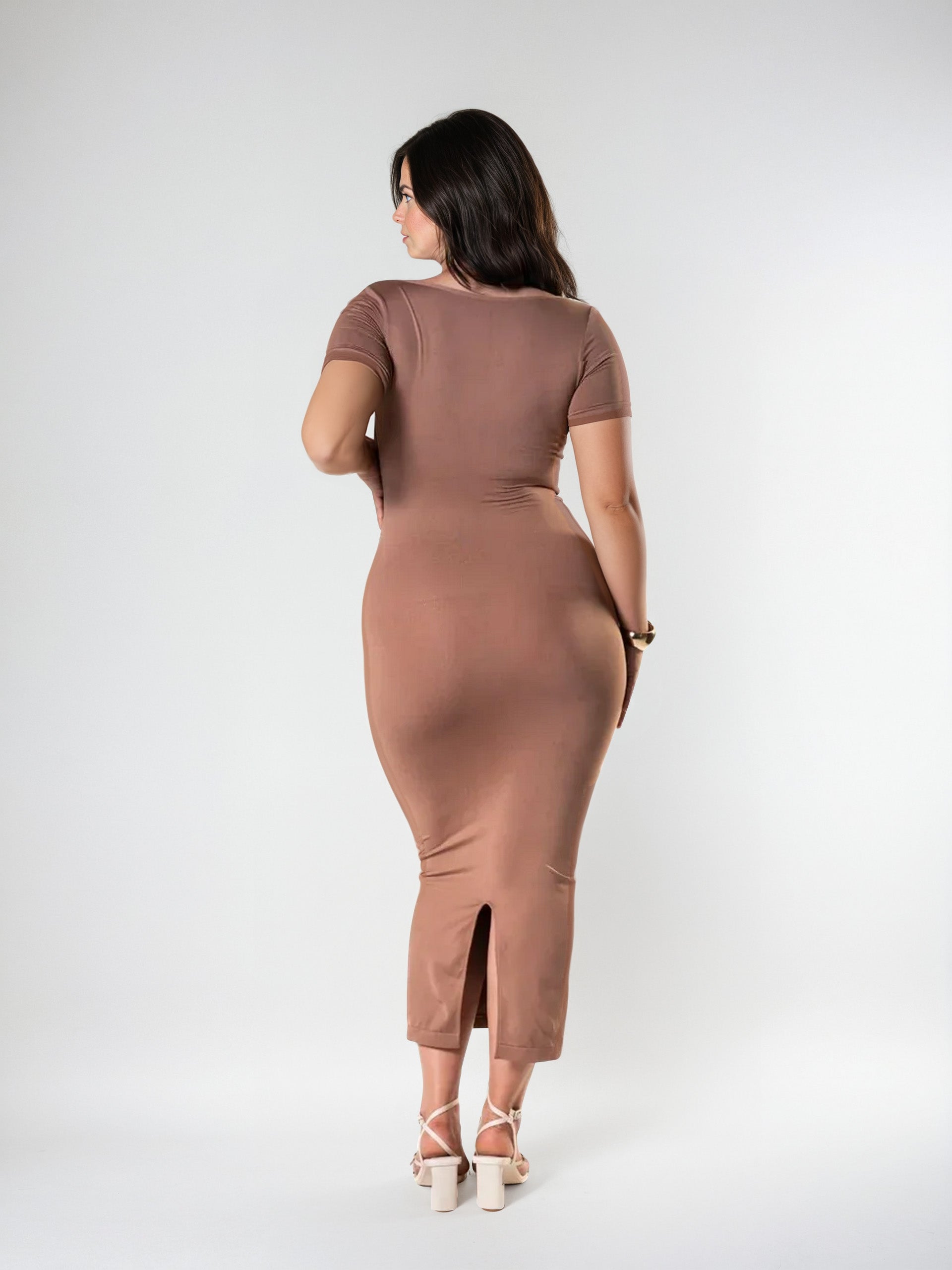 Vita Di Palma™ | Short Sleeve Midi Shapewear Dress