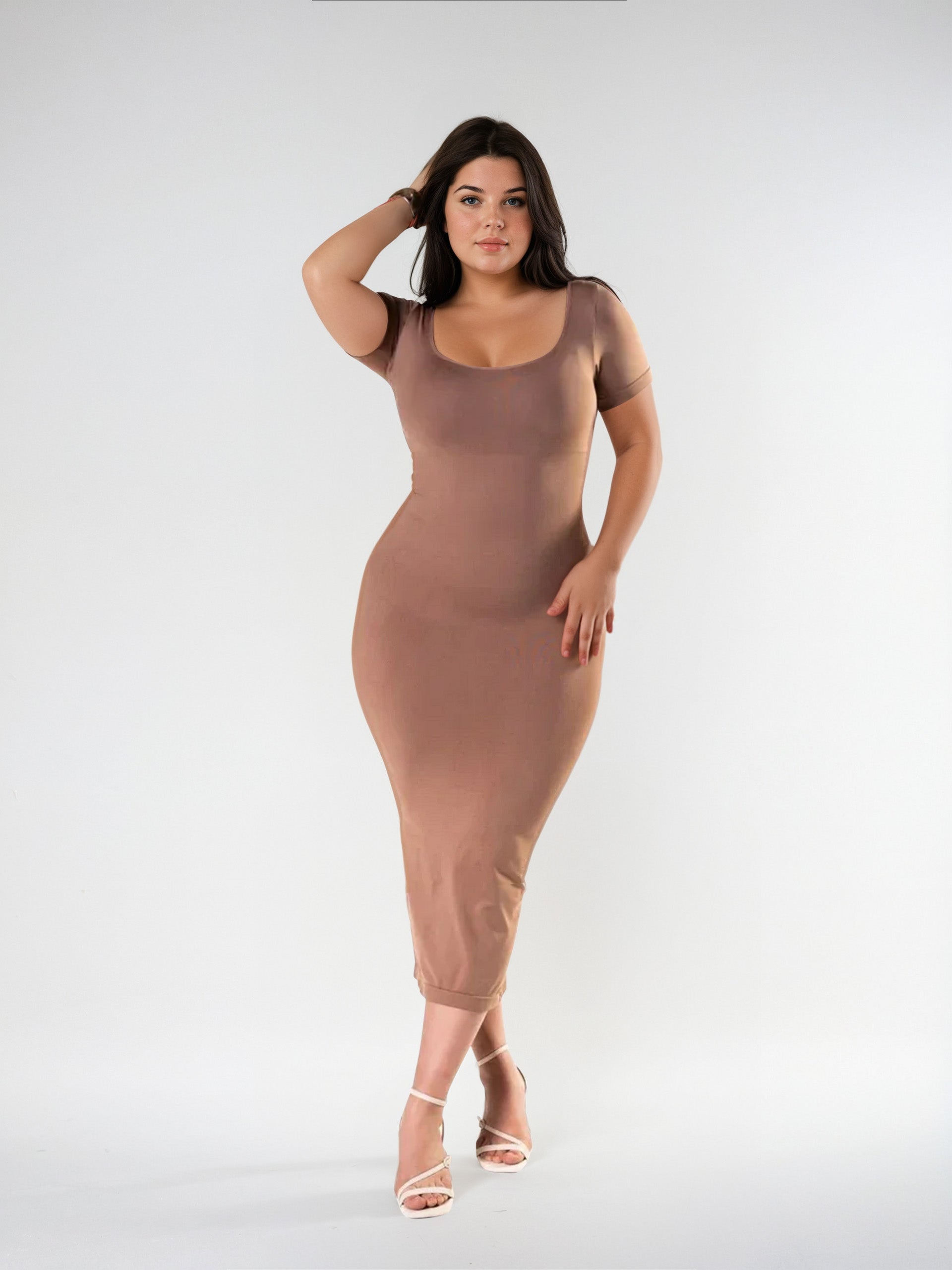 Vita Di Palma™ | Short Sleeve Midi Shapewear Dress