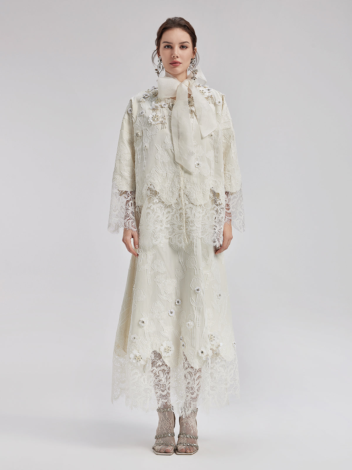 Vita Di Palma™ | Custom Beaded Lace Jacquard Coat