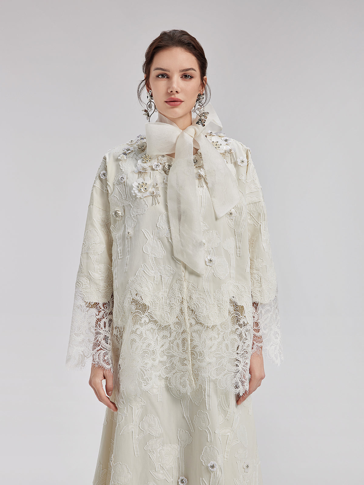 Vita Di Palma™ | Custom Beaded Lace Jacquard Coat