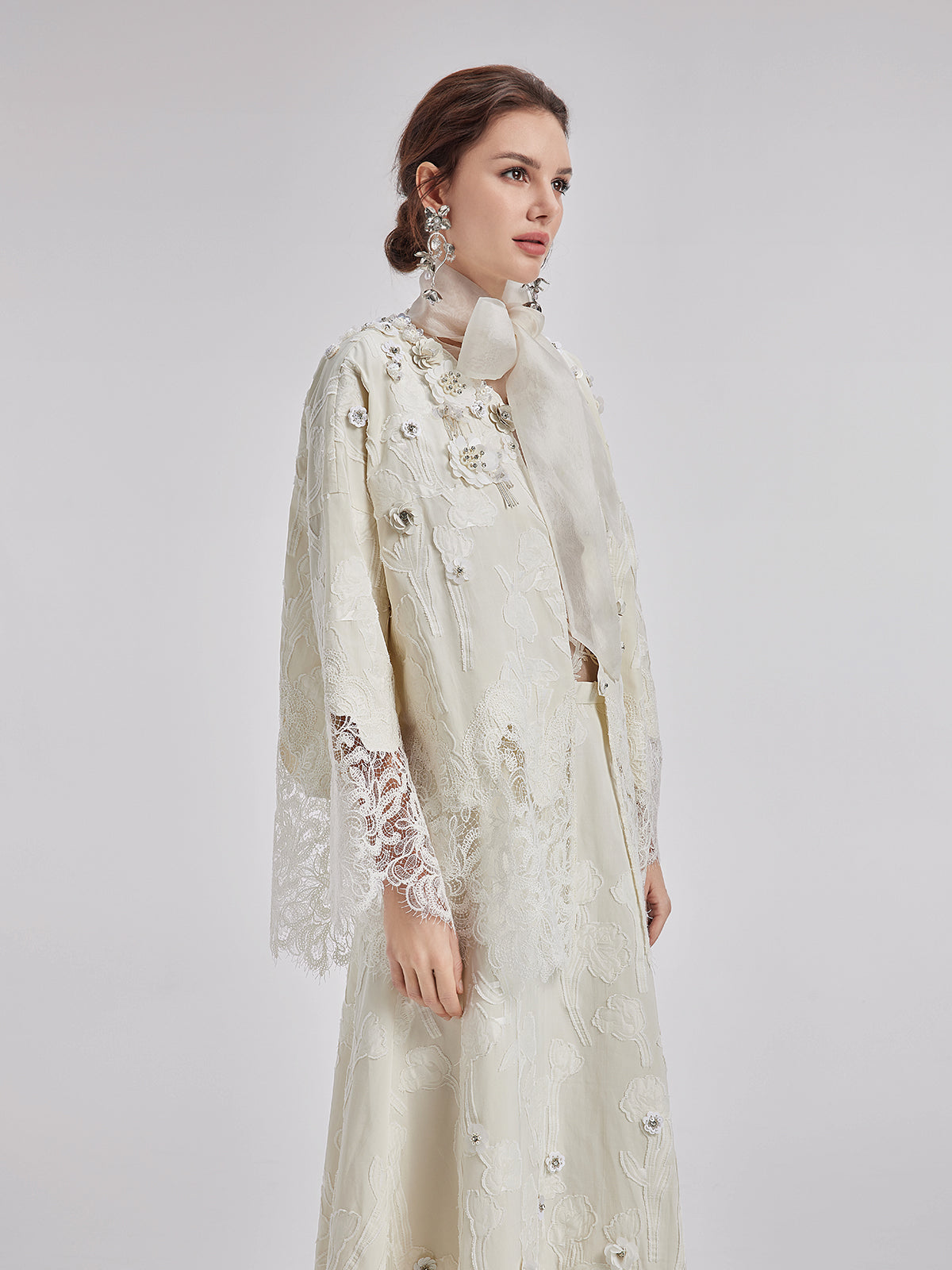 Vita Di Palma™ | Custom Beaded Lace Jacquard Coat