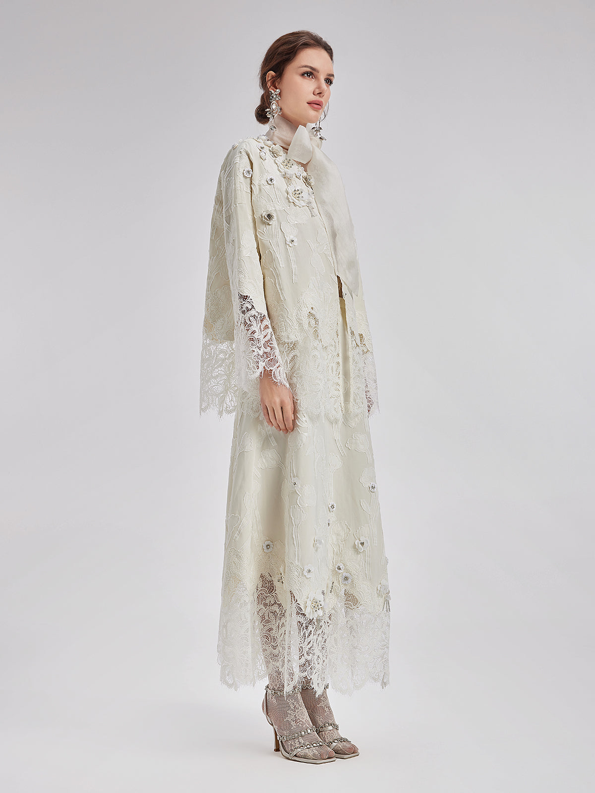 Vita Di Palma™ | Custom Beaded Lace Jacquard Coat