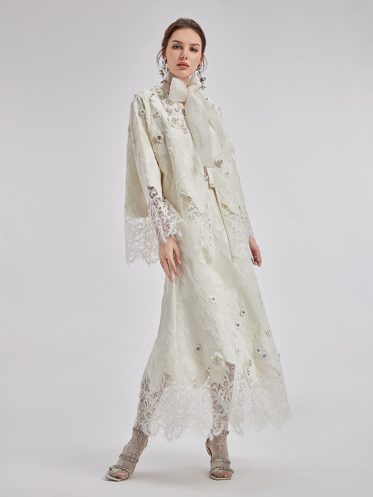 Vita Di Palma™ | Custom Beaded Lace Jacquard Coat