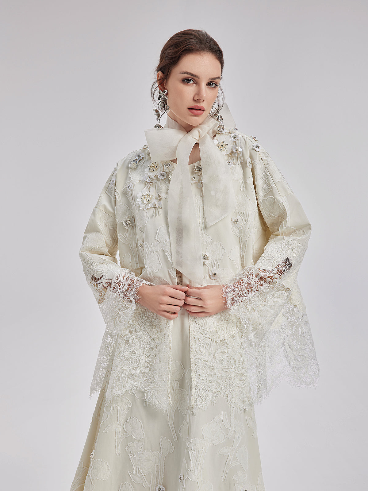 Vita Di Palma™ | Custom Beaded Lace Jacquard Coat