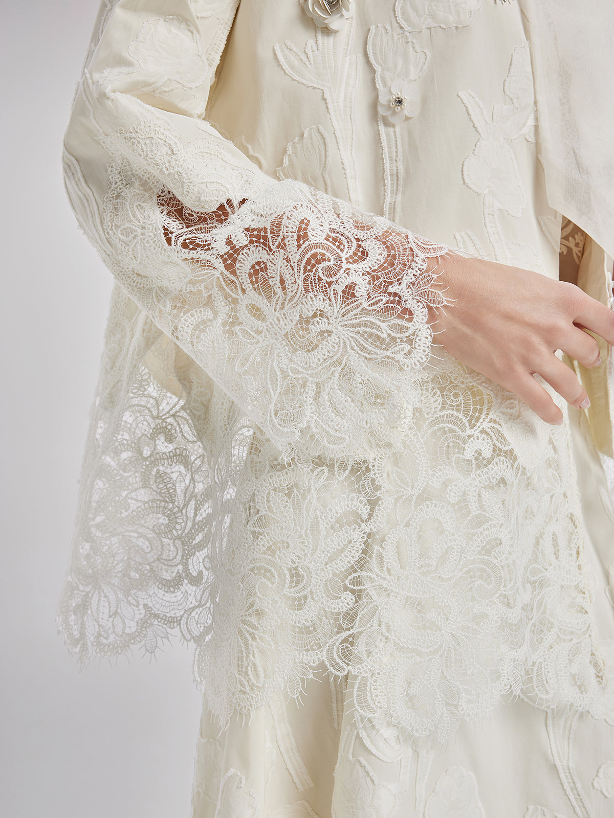 Vita Di Palma™ | Custom Beaded Lace Jacquard Coat