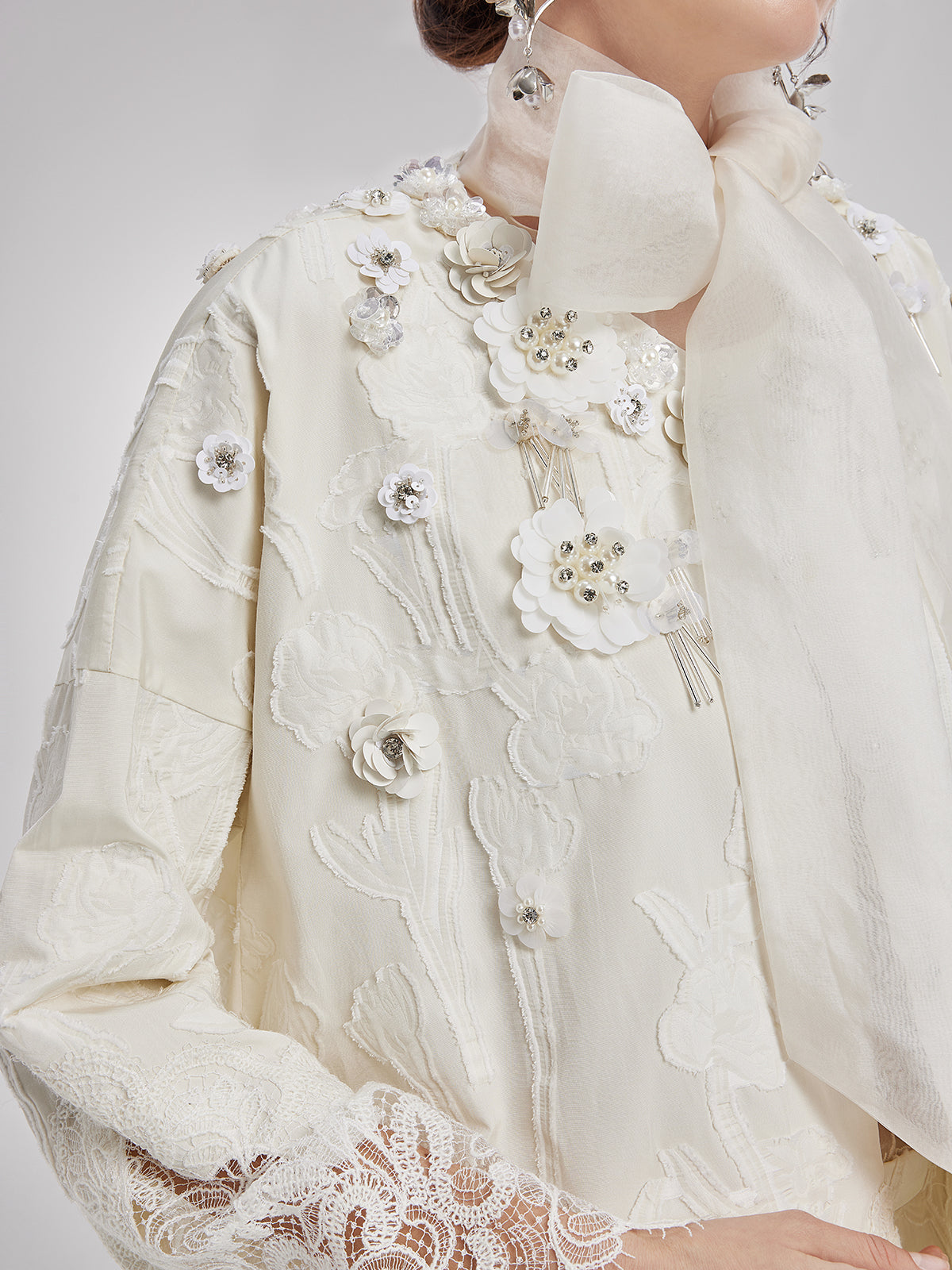 Vita Di Palma™ | Custom Beaded Lace Jacquard Coat