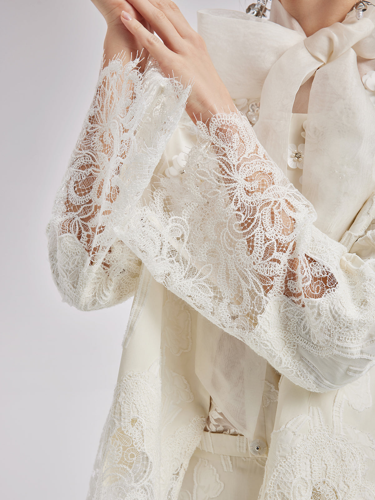 Vita Di Palma™ | Custom Beaded Lace Jacquard Coat