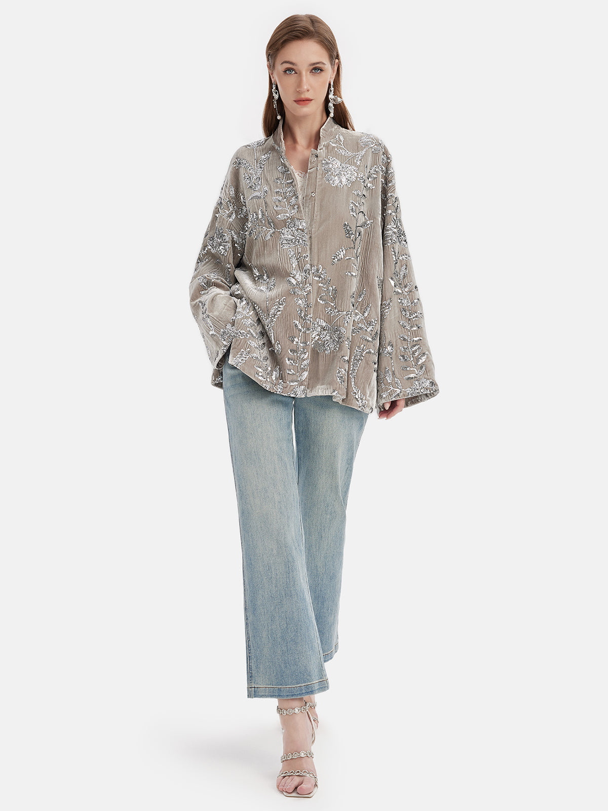 Vita Di Palma™ | Silk Sequin Jacquard Jacket