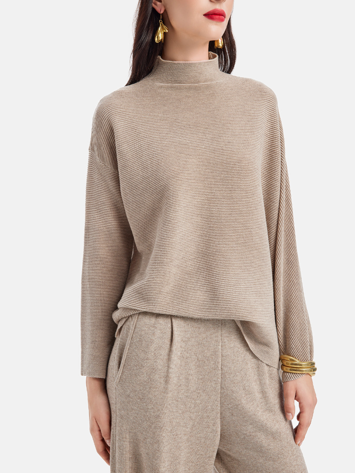 Vita Di Palma™ | Irregular Oversized High-Neck Sweater