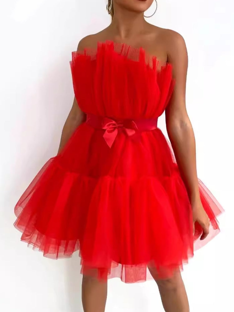 Vita Di Palma™ | Mesh Bow Tulle Dress