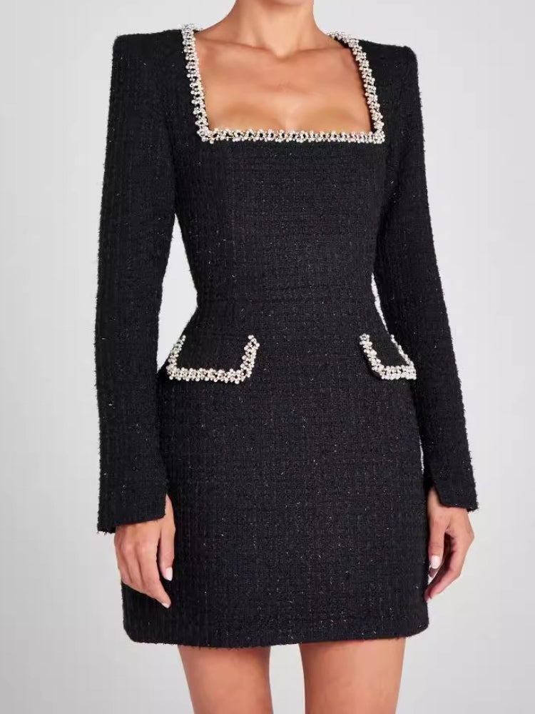 Vita Di Palma™ | Pearl-Embellished Tweed Dress