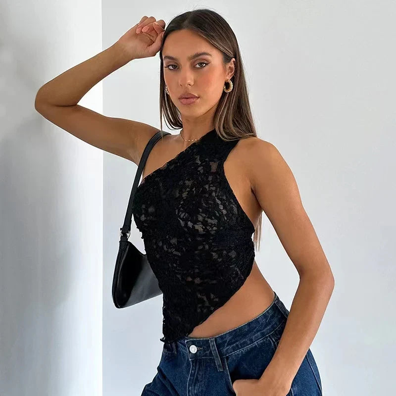 Noir Satin Top
