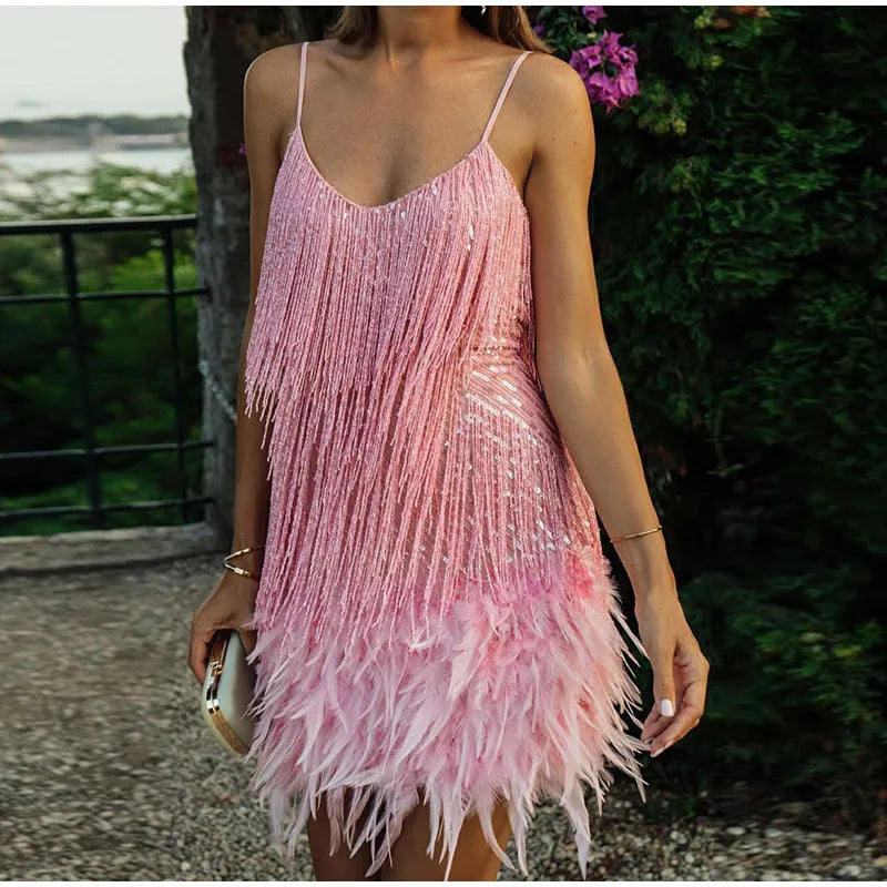 Malia: Playful Embellished Dress | White