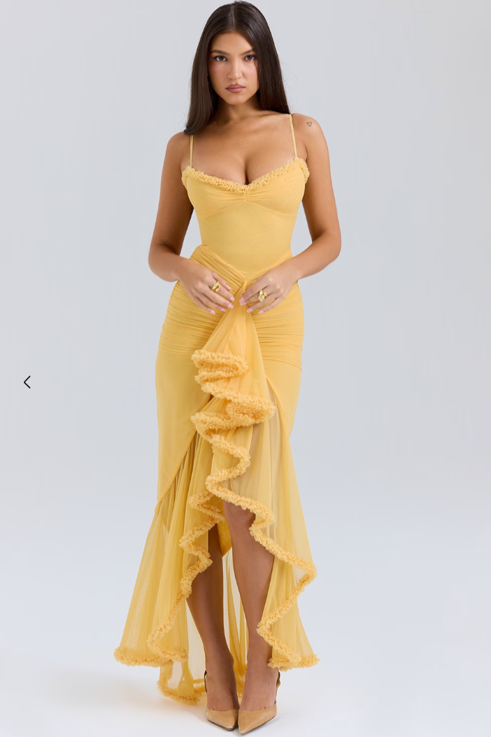 Ruby: Charming Ruffled Gown